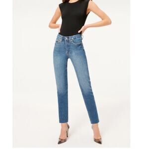 Good American Good Classic Raw Hem Jean In Blue940 26